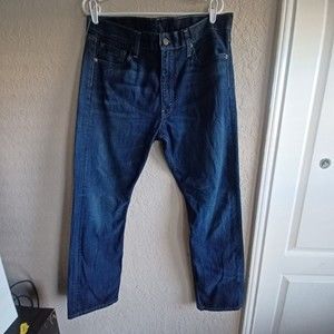 Levi's Men's 513 dark wash denim straight leg jeans 36x32